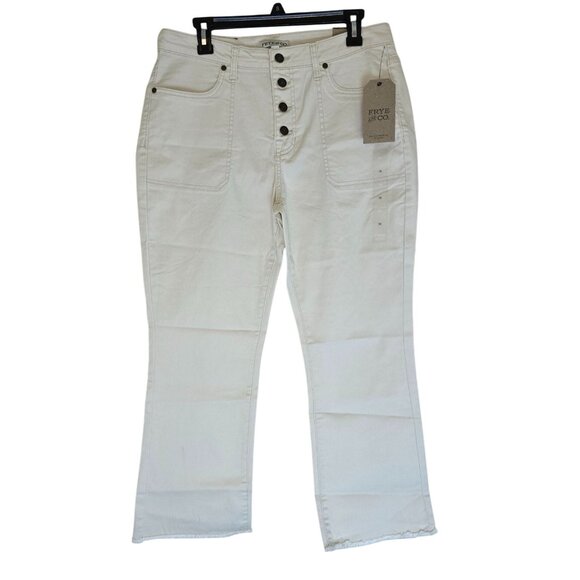 Frye & Co. Harper Mid-Rise Crop Flare Womens Jeans Size 14 Birch Wash - Picture 1 of 7